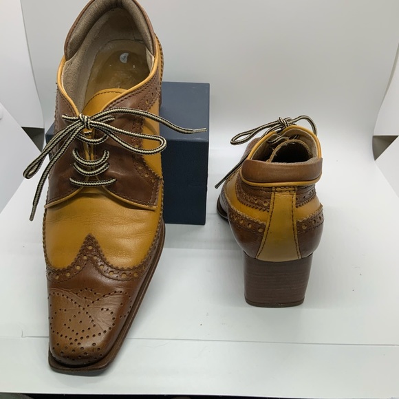 PRATESI Italian 2 tone leather heels - Picture 5 of 9